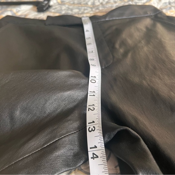 Maria McManus 100% Lamb Skin High Waist Crop French Leather Trouser Pants, 8 - Picture 13 of 16